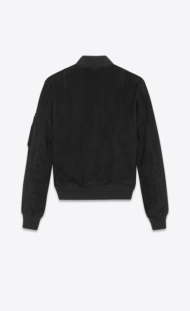 Bomber jacket in black suede